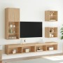 Mobili TV a Muro con LED 5pz Rovere Sonoma Legno Multistrato