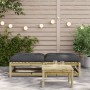 Poggiapiedi Giardino con Cuscini 2pz Legno Impregnato di Pino