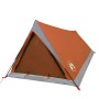 Tenda da Campeggio 2 Persone Grigio e Arancione Impermeabile