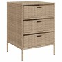 Armadietto Portaoggetti da Giardino Beige 55x59x80cm Polyrattan