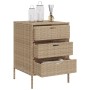 Armadietto Portaoggetti da Giardino Beige 55x59x80cm Polyrattan