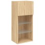 Mobili TV a Muro con LED 5pz Rovere Sonoma Legno Multistrato