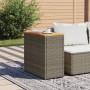 Tavolino Giardino Piano in Legno Grigio 58x27,5x55cm Polyrattan