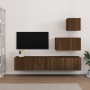 Set Mobili Porta TV 4 pz Rovere Marrone in Legno Multistrato