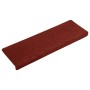 Tappetini per Scale Tessuto Agugliato 10 pz 65x21x4 cm Bordeaux