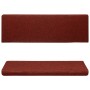 Tappetini per Scale Tessuto Agugliato 10 pz 65x21x4 cm Bordeaux