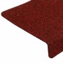 Tappetini per Scale Tessuto Agugliato 10 pz 65x21x4 cm Bordeaux
