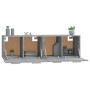 Mobili Parete 2 pz Grigio Sonoma 60x36,5x35cm Legno Multistrato