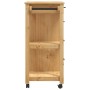 Carrello da Cucina MONZA 84x40x90 cm in Legno Massello di Pino