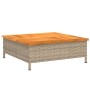 vidaxL Copertura Base Ombrellone Beige 70x70x25 cm Polyrattan e Acacia