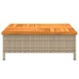 vidaxL Copertura Base Ombrellone Beige 70x70x25 cm Polyrattan e Acacia