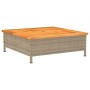 vidaxL Copertura Base Ombrellone Beige 70x70x25 cm Polyrattan e Acacia