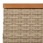 vidaxL Copertura Base Ombrellone Beige 70x70x25 cm Polyrattan e Acacia