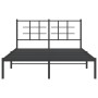 Giroletto con Testiera in Metallo Nero 140x190 cm