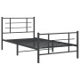 Giroletto con Testiera e Pediera Metallo Nero 107x203 cm