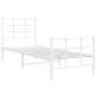 Giroletto con Testiera e Pediera Metallo Bianco 80x200 cm