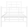 Giroletto con Testiera e Pediera Metallo Bianco 80x200 cm