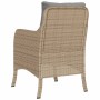 Sedie da Giardino con Cuscini 2 pz Beige Misto in Polyrattan