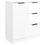 Credenze 2 pz Bianco Lucido 60x30x70 cm in Legno Multistrato