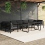 Set Divani da Giardino 8 pz con Cuscini in Alluminio Antracite