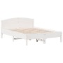 Giroletto con Testiera Bianco 120x190 cm Legno Massello di Pino