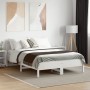 Giroletto con Testiera Bianco 120x190 cm Legno Massello di Pino