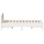 Giroletto con Testiera Bianco 120x190 cm Legno Massello di Pino