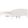 Giroletto con Testiera Bianco 120x190 cm Legno Massello di Pino
