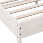 Giroletto con Testiera Bianco 140x200 cm Legno Massello di Pino