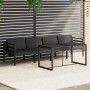 Set Divani da Giardino 5 pz con Cuscini in Alluminio Antracite