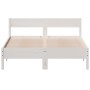 Giroletto con Testiera Bianco 120x190 cm Legno Massello di Pino