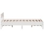 Giroletto con Testiera Bianco 120x190 cm Legno Massello di Pino