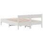 Giroletto con Testiera Bianco 120x190 cm Legno Massello di Pino