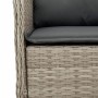 Set Pranzo da Giardino 9pz con Cuscini Grigio Chiaro Polyrattan