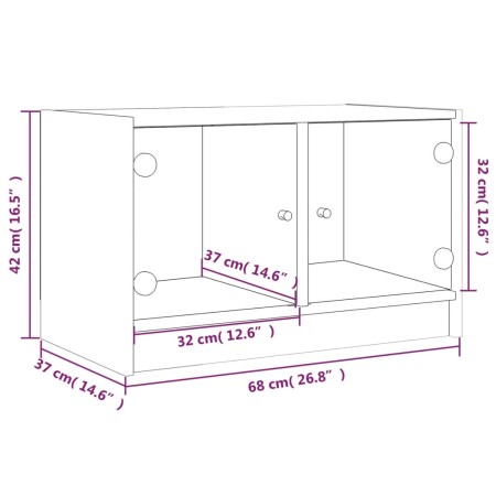 Mobile Porta TV con Ante in Vetro Nero 68x37x42 cm