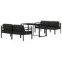 Set Divani da Giardino 5 pz con Cuscini in Alluminio Antracite