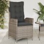 Sedie da Giardino Reclinabili 2 pz e Cuscini Grigio Polyrattan