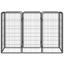 Box Cani 8 Pannelli Nero 50x100 cm Acciaio Verniciato Polvere