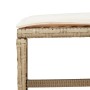 Sgabelli Giardino con Cuscini 4pz Beige 41x41x36cm Polyrattan