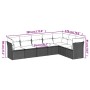 Set Divani da Giardino con Cuscini 7pz Nero Polyrattan