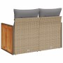 Divano da Giardino con Cuscini a 2 Posti Beige in Polyrattan