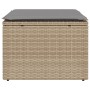 Sgabello Giardino con Cuscino Beige 55x55x37 cm in Polyrattan