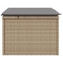 Sgabello Giardino con Cuscino Beige 55x55x37 cm in Polyrattan