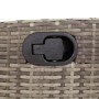 Set da Pranzo da Giardino 9 pz con Cuscini in Polyrattan Grigio