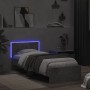 Giroletto con Testiera e LED Grigio Cemento 75x190 cm