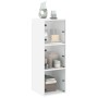 Mobile a Muro con Ante in Vetro Bianco 35x37x100 cm