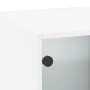 Mobile a Muro con Ante in Vetro Bianco 35x37x100 cm