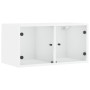 Mobile a Muro con Ante in Vetro Bianco 68,5x37x35 cm