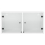 Mobile a Muro con Ante in Vetro Bianco 68,5x37x35 cm