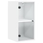 Mobile a Muro con Ante in Vetro Bianco 35x37x68,5 cm